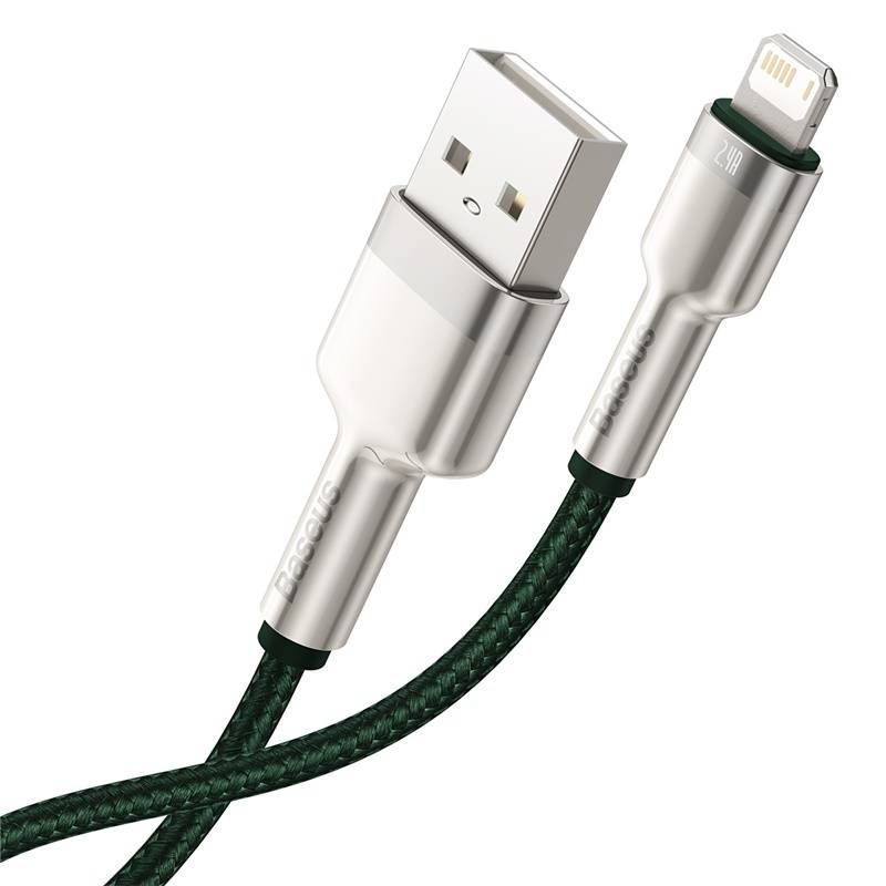 Cable Baseus USB cable for Lightning Baseus Cafule, 2.4A, 1m (green)