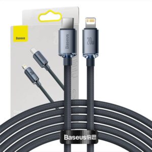 Cable Baseus  Baseus Crystal Shine cable USB-C to Lightning, 20W, PD, 2m (black) 