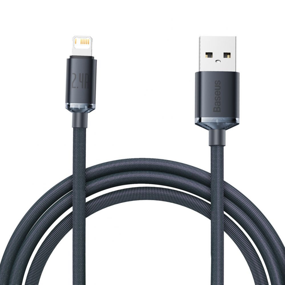 Cable Baseus Baseus Crystal Shine cable USB to Lightning, 2.4A, 2m (black)