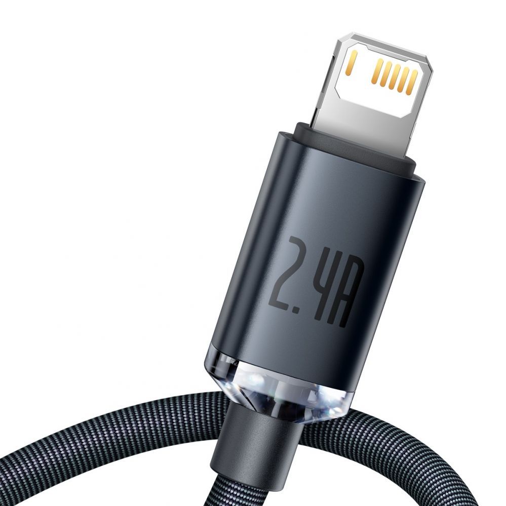 Cable Baseus Baseus Crystal Shine cable USB to Lightning, 2.4A, 2m (black)