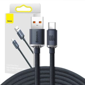Cable Baseus  Baseus Crystal Shine cable USB to USB-C, 100W, 2m (black) 