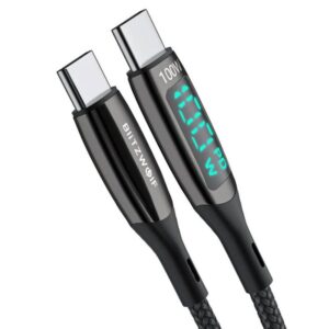 Cable BlitzWolf  USB-C to USB-C cable BlitzWolf BW-TC23, with display, 100W, 0.9m (black) 