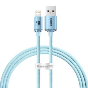 Cable Baseus  Kabel USB do iP Baseus Crystal Shine, 2.4A, 1.2m (niebieski) 
