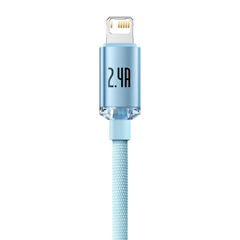 Cable Baseus Kabel USB do iP Baseus Crystal Shine, 2.4A, 1.2m (niebieski)