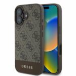 Tagakaaned Guess  Guess 4G Bottom Stripe iPhone 16 Case - Brown 