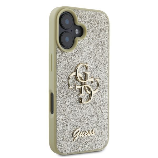 Aizmugurējais vāciņš Guess Guess Fixed Glitter Big 4G iPhone 16 Case - Gold