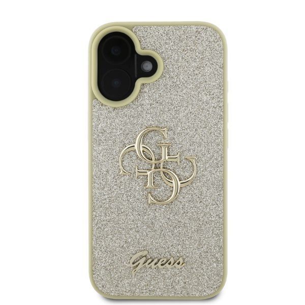 Aizmugurējais vāciņš Guess Guess Fixed Glitter Big 4G iPhone 16 Case - Gold