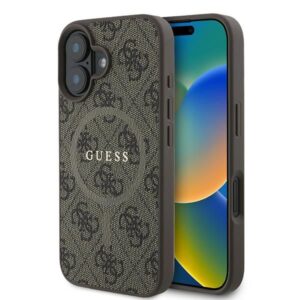 Aizmugurējais vāciņš Guess  Guess 4G Ring Classic Logo MagSafe iPhone 16 Plus Case - Brown