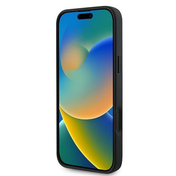 Aizmugurējais vāciņš Guess Guess Grained Gold Ring MagSafe case for iPhone 16 Plus - black