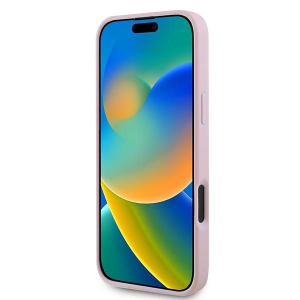 Aizmugurējais vāciņš Guess Guess Grained Gold Ring MagSafe iPhone 16 Plus Case - Pink