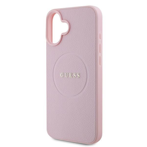 Aizmugurējais vāciņš Guess Guess Grained Gold Ring MagSafe iPhone 16 Plus Case - Pink