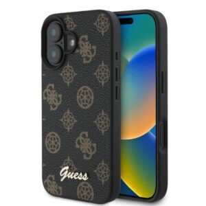Nugarėlės dėklai Guess  Guess Peony Script MagSafe iPhone 16 Case - Black 