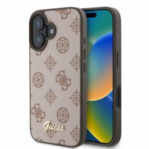 Nugarėlės dėklai Guess  Guess Peony Script MagSafe iPhone 16 Case - Brown 