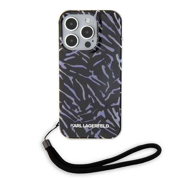 Back panel cover Karl Lagerfeld Karl Lagerfeld Zebra With Cord iPhone 15 Pro Max Case - Purple
