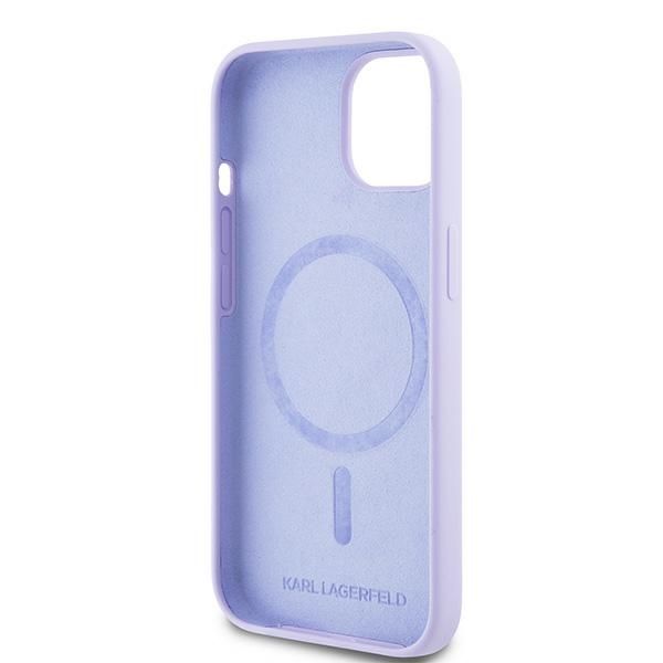Tagakaaned Karl Lagerfeld Karl Lagerfeld Silicone Karl&Choupette Heads Ring MagSafe iPhone 15 Case - Purple