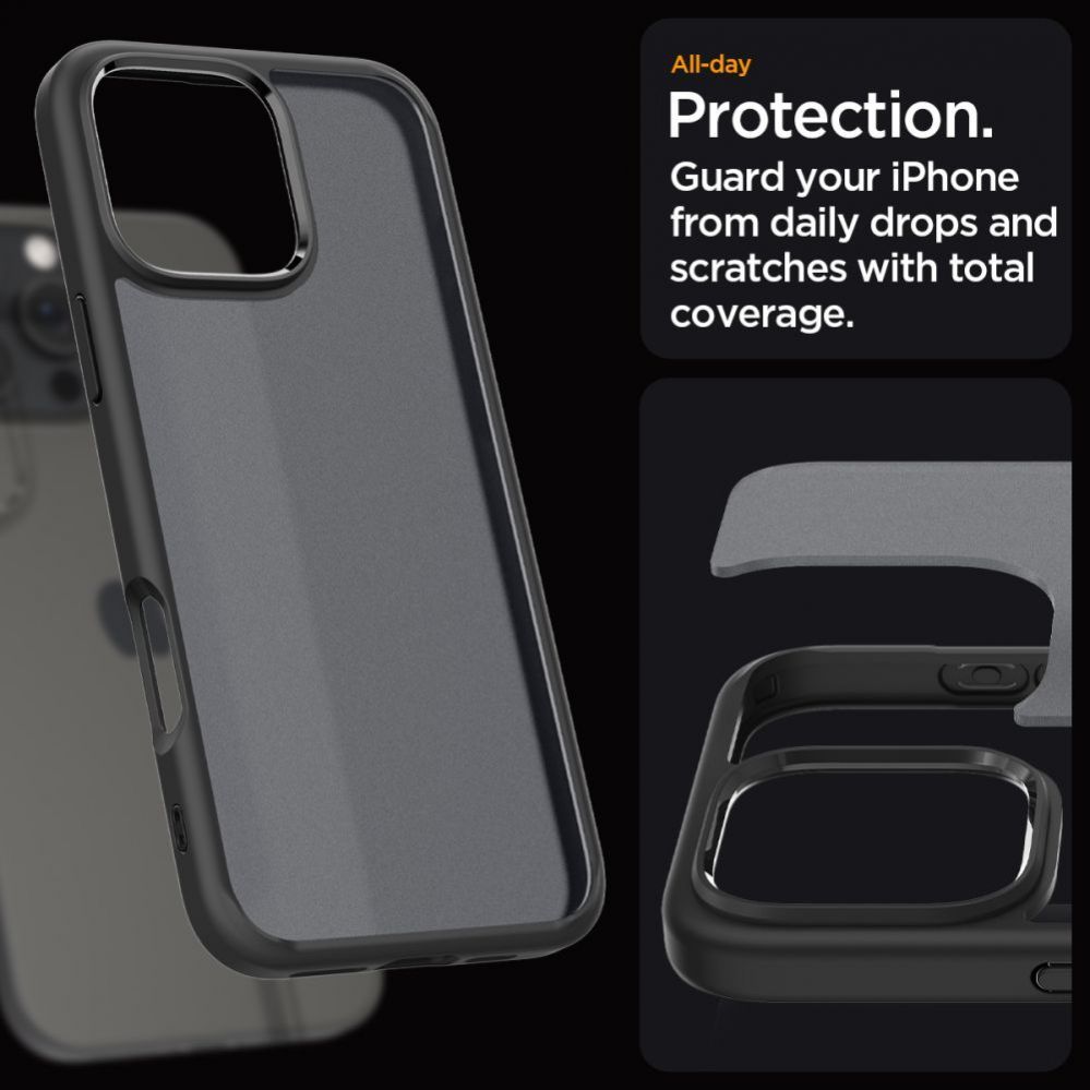 Back panel cover Spigen Spigen Ultra Hybrid Case for iPhone 16 Pro Max - Black