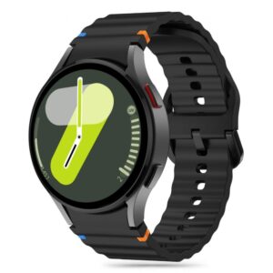Cits mobilo telefonu aksesuārs Tech-Protect  Tech-Protect Silicone Sport Strap for Samsung Galaxy Watch 4 / 5 / 5 Pro / 6 / 7 / FE - Black 