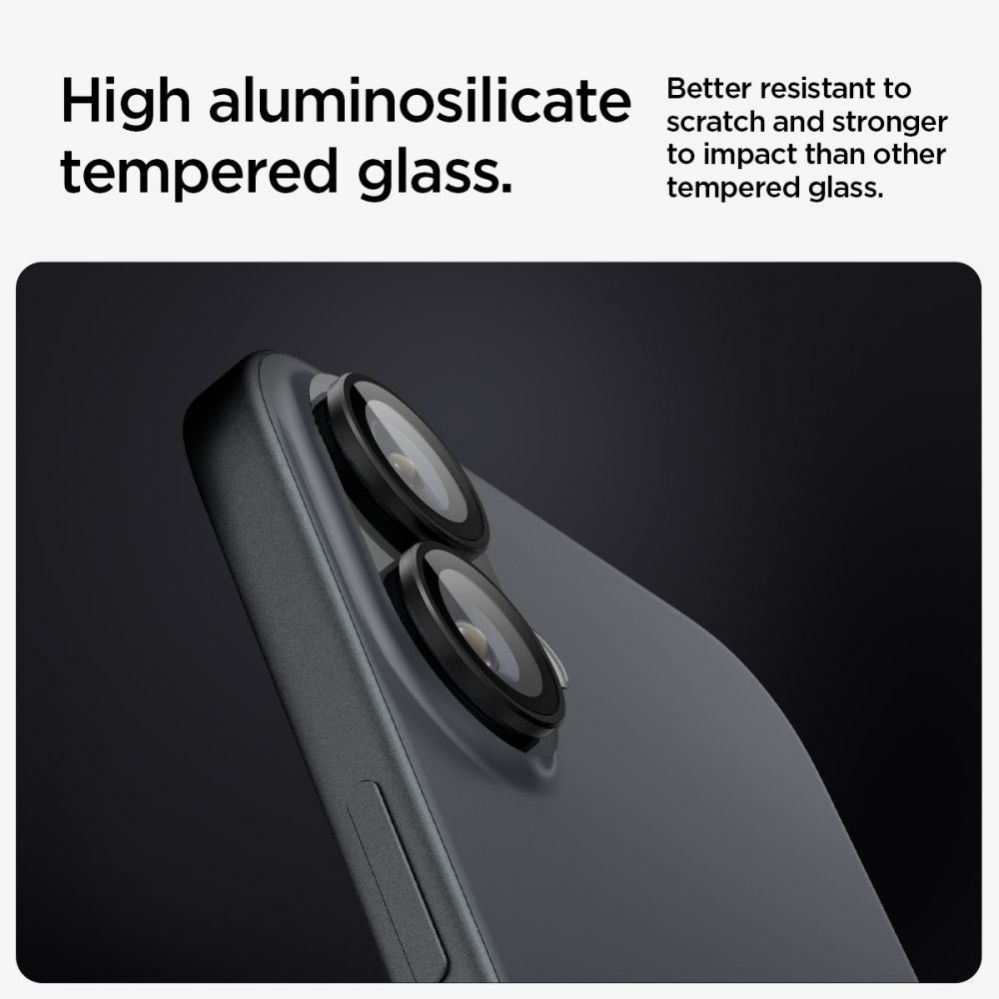 Muu telefoni lisavarustus Spigen Spigen Glass tR EZ Fit Optik Pro Tempered Glass for iPhone 16 / 16 Plus / 17 Camera (2 pcs.) - Black
