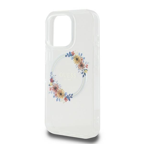 Muu telefoni lisavarustus Guess Guess IML Flowers Wreath MagSafe Case for iPhone 16 Pro - Clear