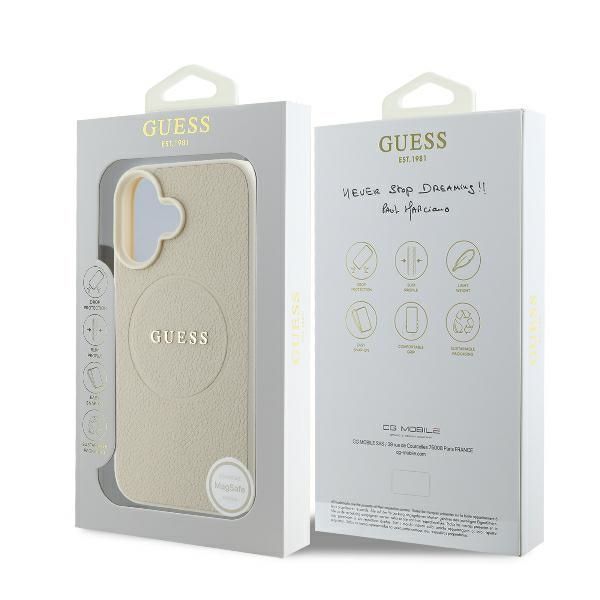 Other Phone Accessory Guess Guess Grained Ring MagSafe case for iPhone 16 - beige