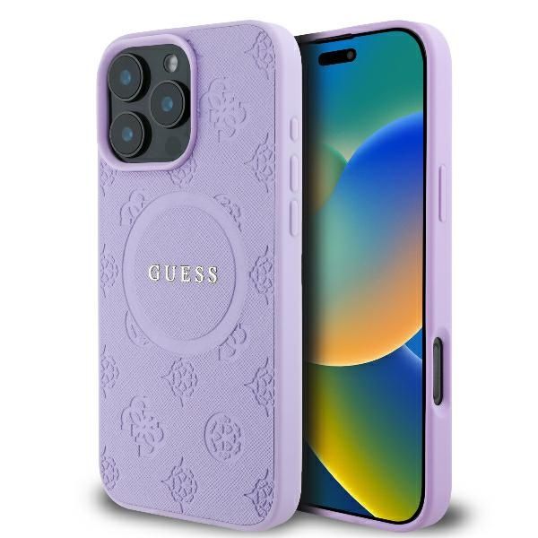 Muu telefoni lisavarustus Guess Guess Saffiano Peony Classic Logo MagSafe iPhone 16 Pro Max Case - Purple
