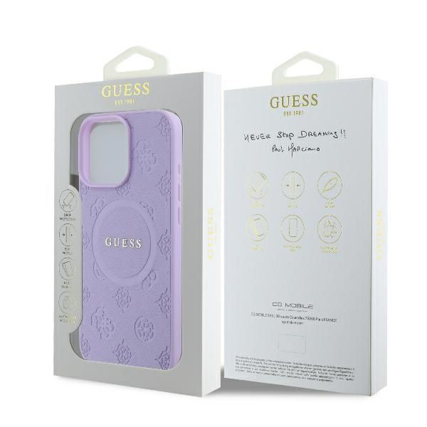 Muu telefoni lisavarustus Guess Guess Saffiano Peony Classic Logo MagSafe iPhone 16 Pro Max Case - Purple