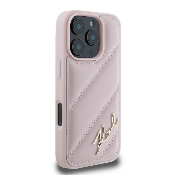 Muu telefoni lisavarustus Karl Lagerfeld Apple Karl Lagerfeld Quilted Signature iPhone 16 Pro Case - Pink Pink
