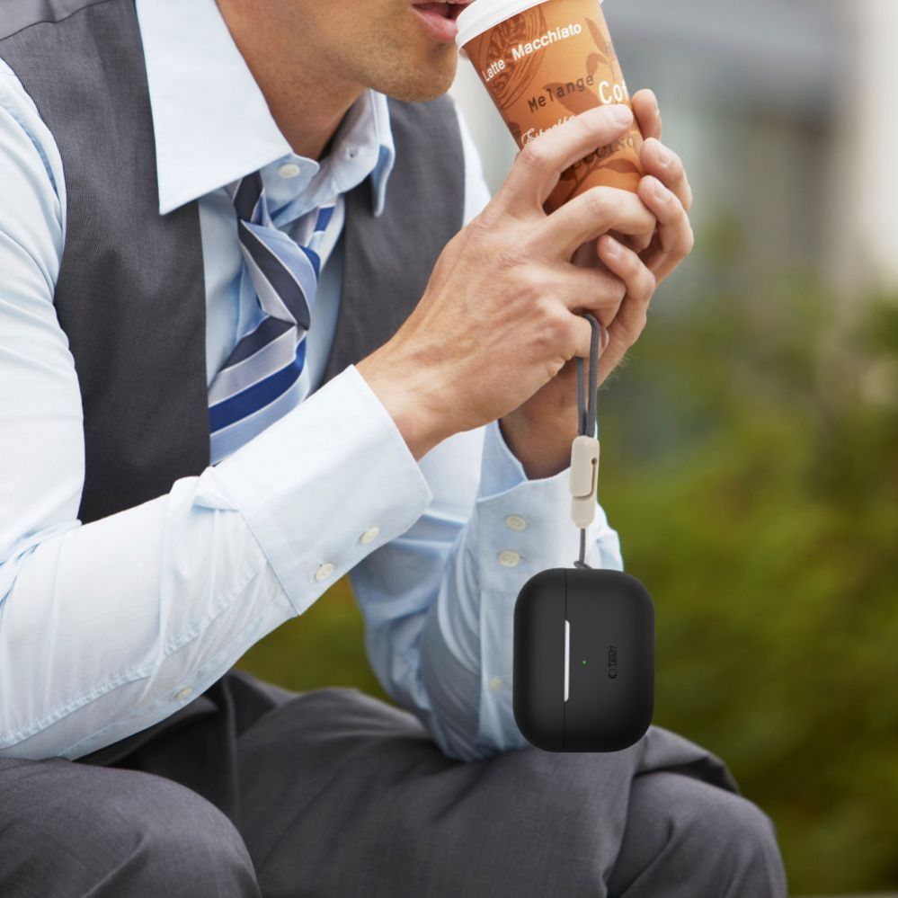 Headphone case Tech-Protect Apple AirPods Pro 1 / 2 Silicone Case Gray