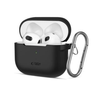 Maciņš austiņām Tech-Protect Apple AirPods 3 Silicone Hook Case Black
