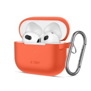 Cits mobilo telefonu aksesuārs Tech-Protect  Tech-Protect Silicone Hook Case for Apple AirPods 3 - Orange 