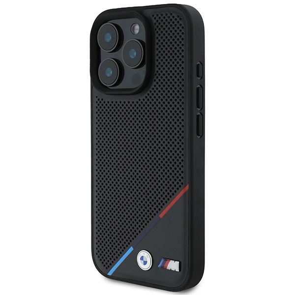 Muu telefoni lisavarustus BMW BMW M Perforated Tricolor Line MagSafe Case for iPhone 16 Pro - Black