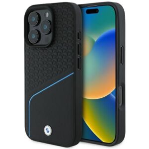 Other Phone Accessory BMW  BMW Signature Leather Textured & Line MagSafe iPhone 16 Pro Case - Black 
