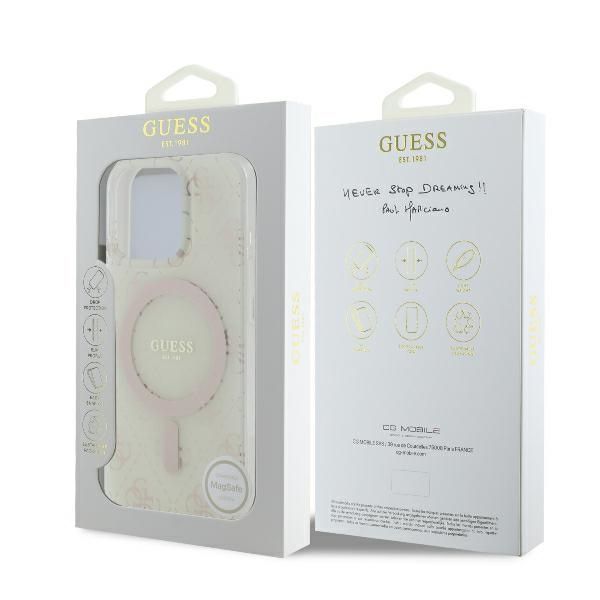 Muu telefoni lisavarustus Guess Guess IML 4G Background MagSafe iPhone 16 Pro Case - White