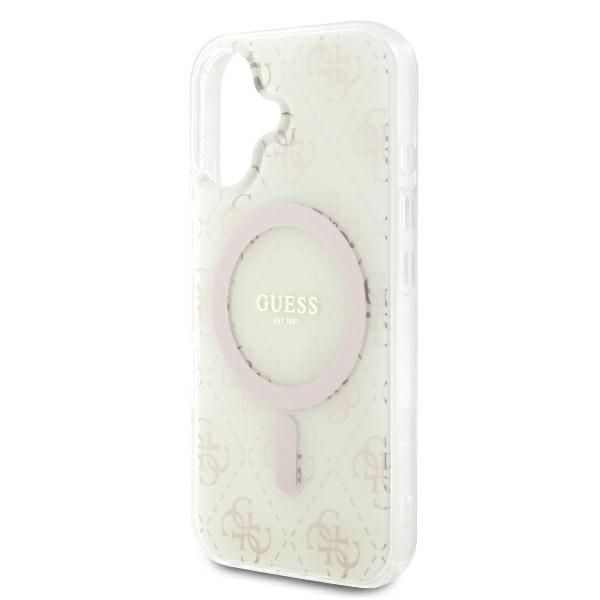Muu telefoni lisavarustus Guess Guess IML 4G Background MagSafe Case for iPhone 16 Plus - White