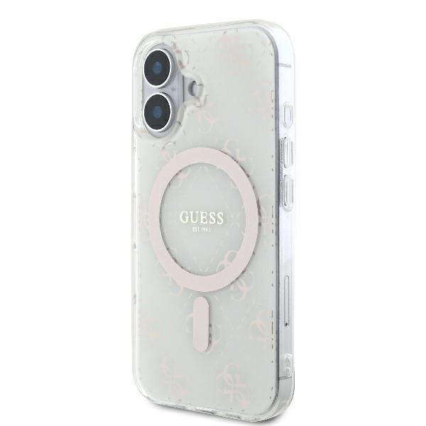 Muu telefoni lisavarustus Guess Guess IML 4G Background MagSafe Case for iPhone 16 Plus - White