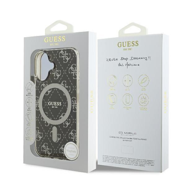 Muu telefoni lisavarustus Guess Guess IML 4G Background MagSafe iPhone 16 Case - Brown