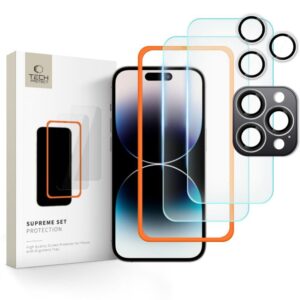 Cits mobilo telefonu aksesuārs Tech-Protect  Tech-Protect Supreme Set tempered glass for iPhone 16 Pro - transparent (3 pcs.) 