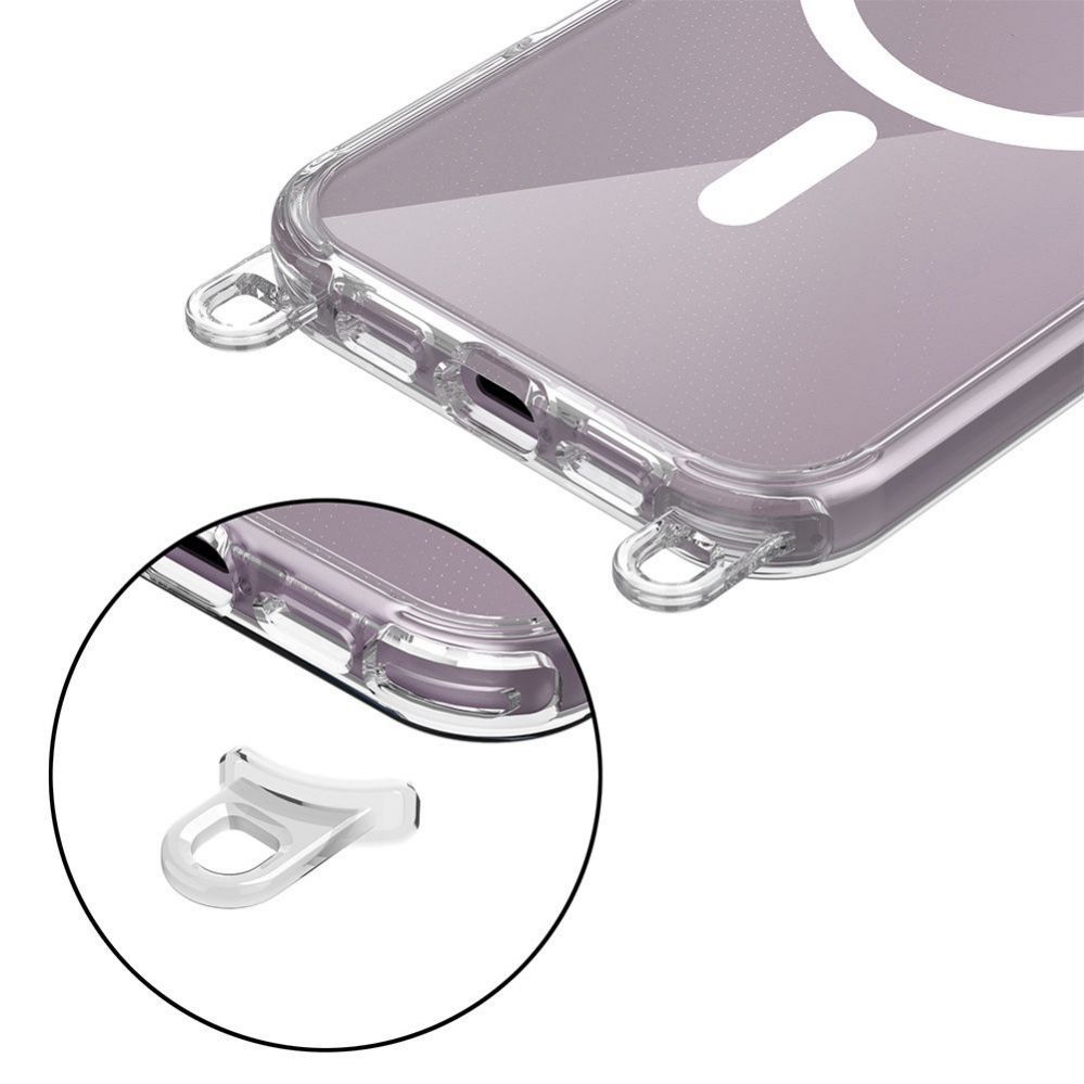 Muu telefoni lisavarustus Tech-Protect Tech-Protect FlexAir Chain MagSafe iPhone 16 Case - Clear + 2 Lanyards (Black & Taupe)