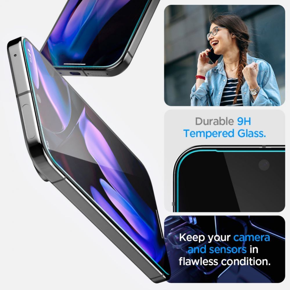 Muu telefoni lisavarustus Spigen Spigen Glas.tR EZ Fit Tempered Glass with Applicator for Google Pixel 10 / 10 Pro / 9 / 9 Pro (2 pcs.)