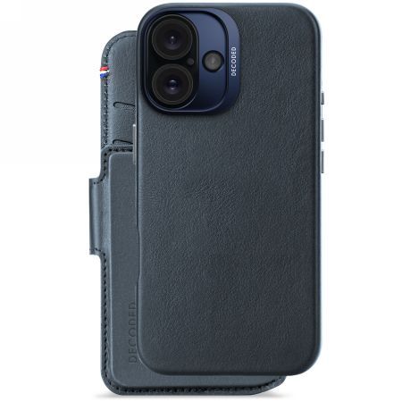 Other Phone Accessory Decoded Decoded Leather Detachable Wallet MagSafe Case with Wallet for iPhone 16 - Blue