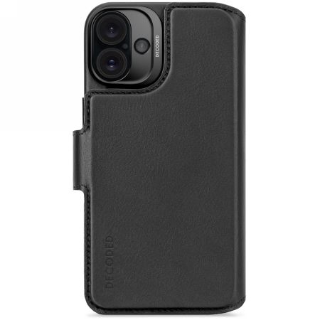 Muu telefoni lisavarustus Decoded Decoded Leather Detachable Wallet MagSafe Case with Wallet for iPhone 16 Plus - Black