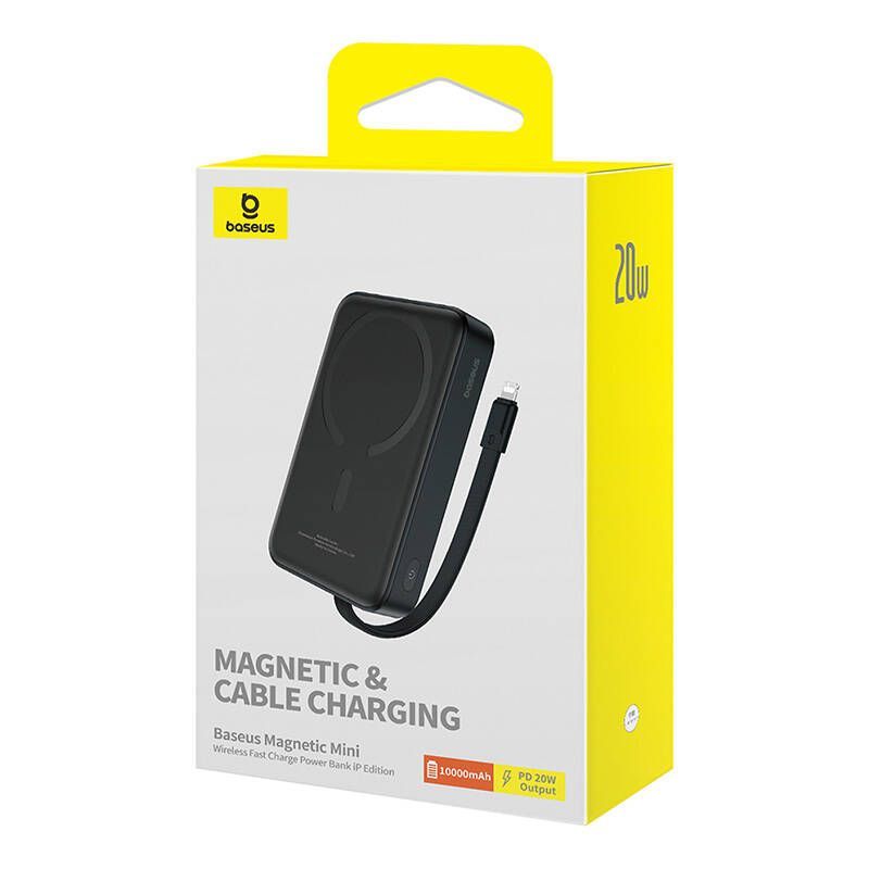 Väline aku Baseus Powerbank Baseus Magnetic Mini 10000mAh, Lightning 20W MagSafe (black)