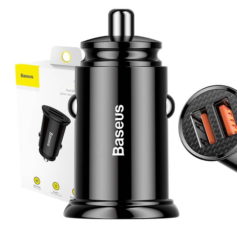 Autolaadijad Baseus Baseus Circular 2xUSB QC3.0 5A 30W car charger (black)