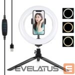 Selfie lazda Puller  Tripod Mount Puluz with 20cm LED Ring Vlogging PKT3073B 