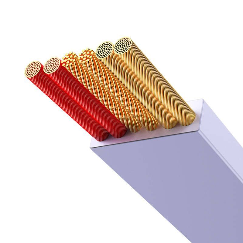 Cable Baseus Baseus Bright Mirror 3, USB 3-in-1 cable for micro USB / USB-C / Lightning 66W / 2A 1.1m (Purple)