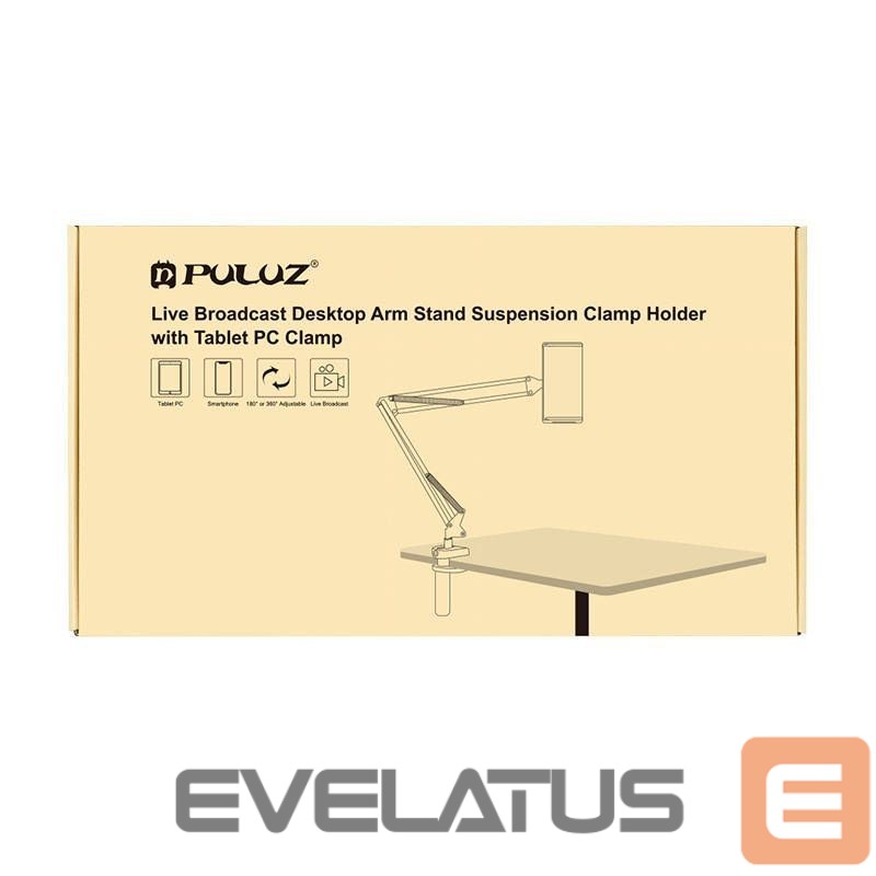 Selfie stick Puller Desk stand Puluz with phone/tablet holder (black)