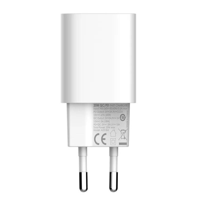 Adapter LDNIO Wall charger LDNIO A2318M USB, USB-C + USB-C - Lightning Cable