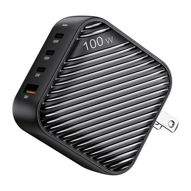 Adaptrid INVZI INVZI GanHub 3x USB-C + USB wall charger, 100W, EU/UK/AU/US (black)