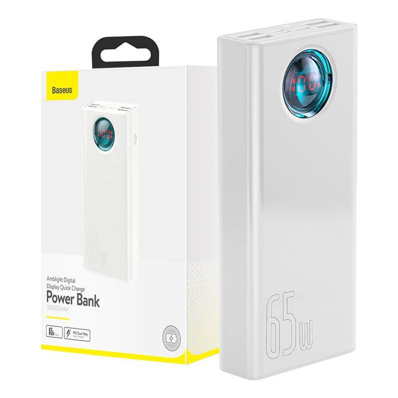 Power bank Baseus Powerbank Baseus Amblight 30000mAh, 4xUSB, USB-C, 65W (white)