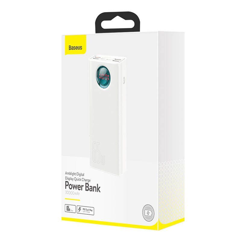 Power bank Baseus Powerbank Baseus Amblight 30000mAh, 4xUSB, USB-C, 65W (white)